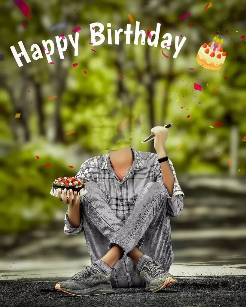 happy birthday without face boy background
