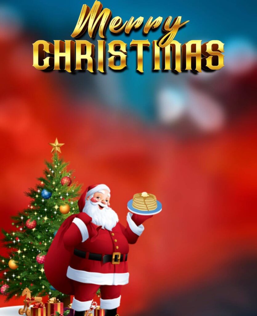 Christmas Tree With Santa Background