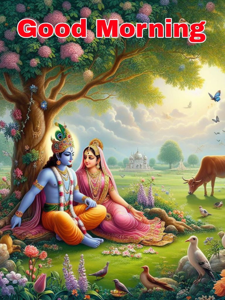 good morning images krishna radha