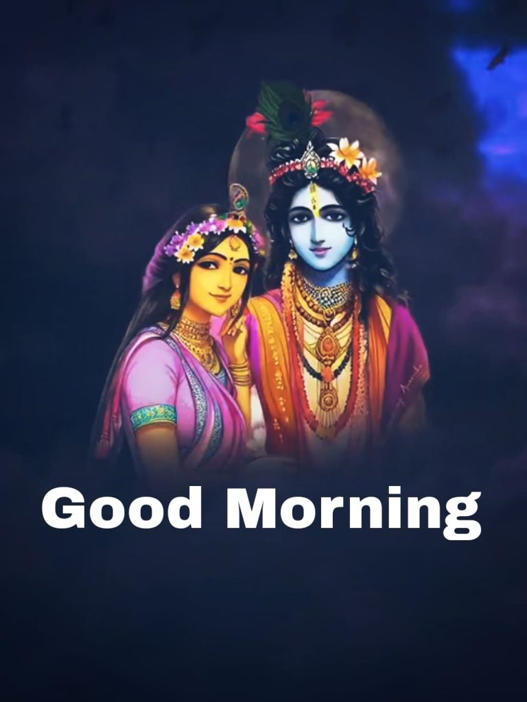 good morning images with god radha krishna