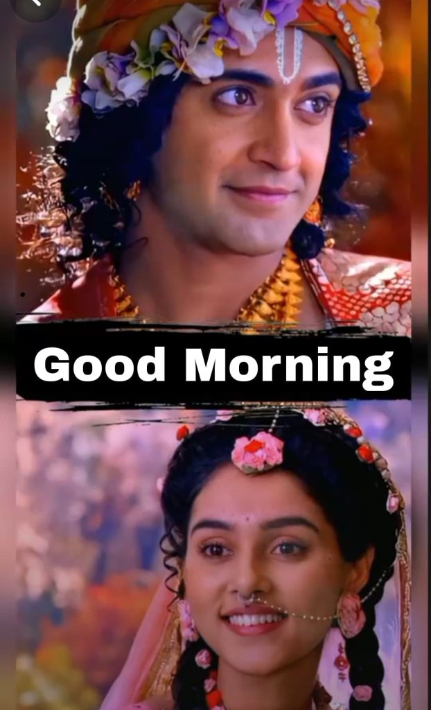 radha krishna image with good morning