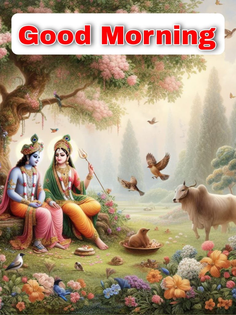radha krishna love images good morning