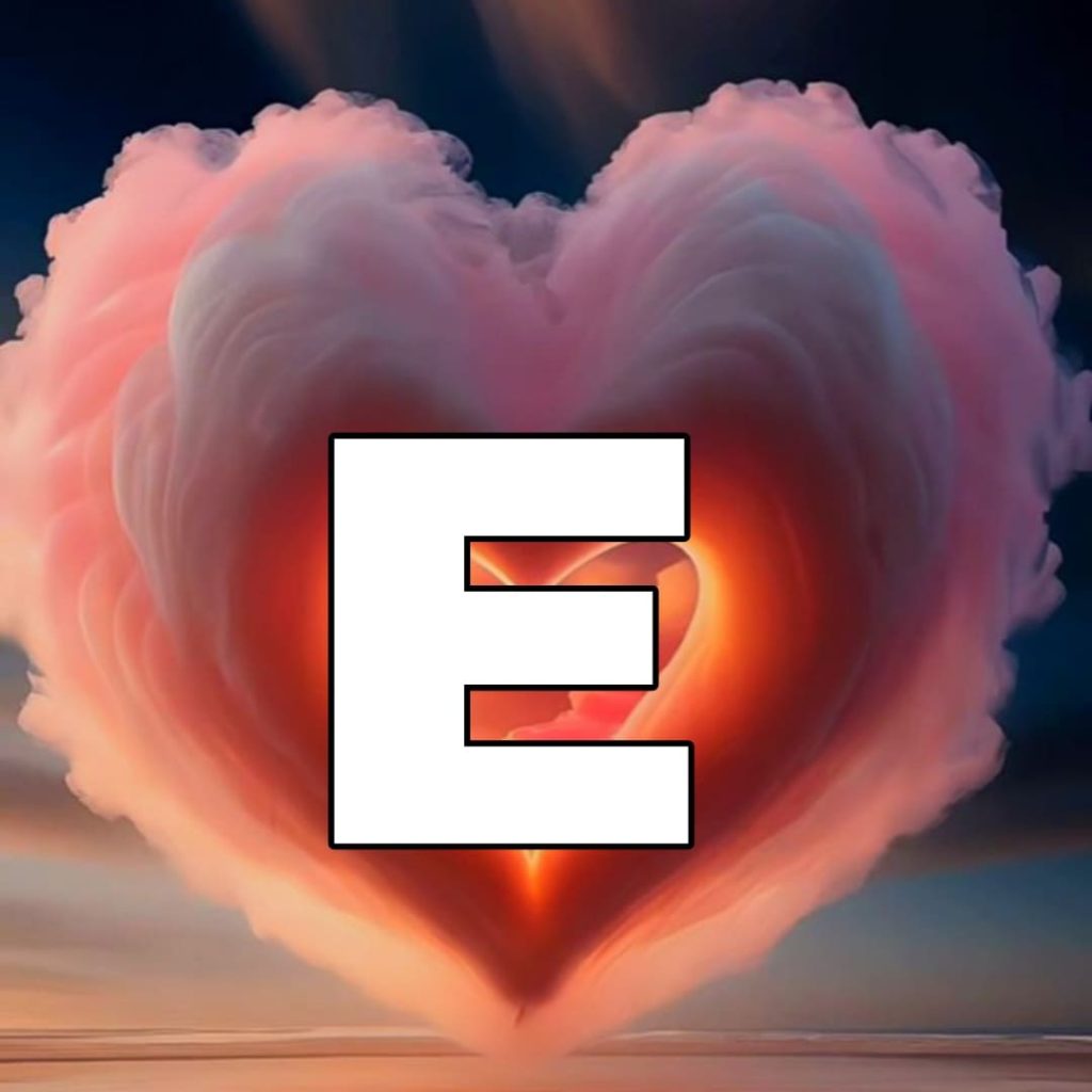 e letter images in heart