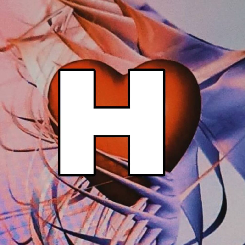 h letter images in heart