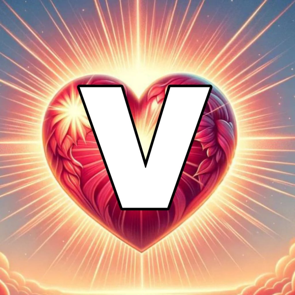 v letter love images download