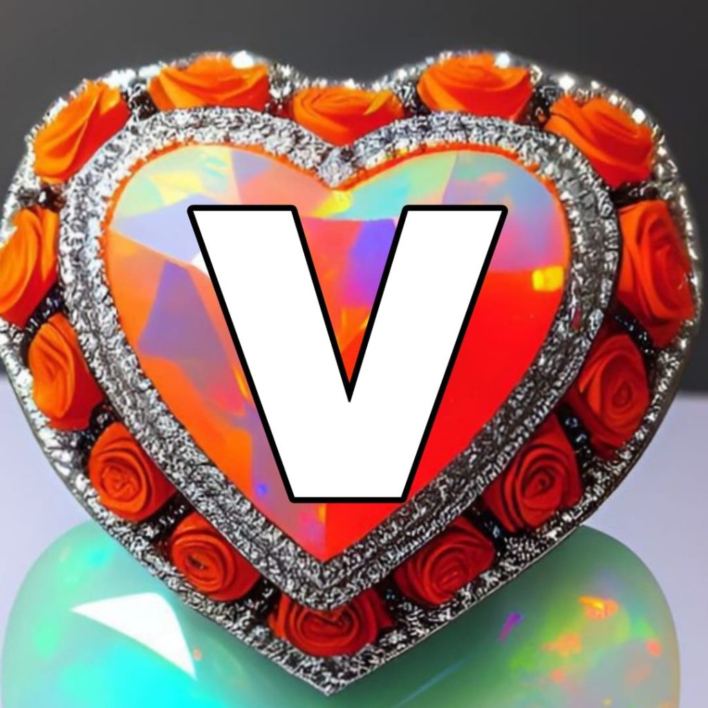 v letter style images