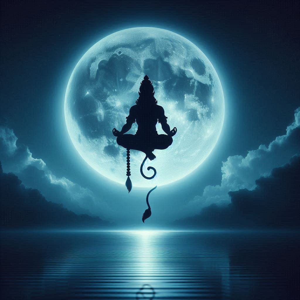 hanuman black wallpaper 4k