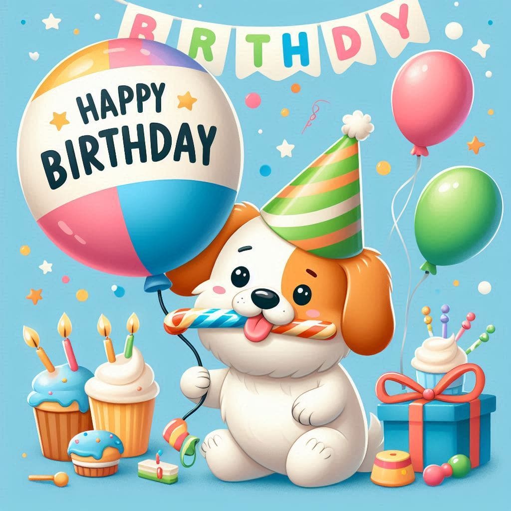 happy birthday doggy background