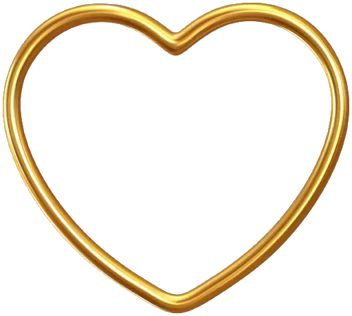 Golden Frame Heart Clipart Png HD Free Download