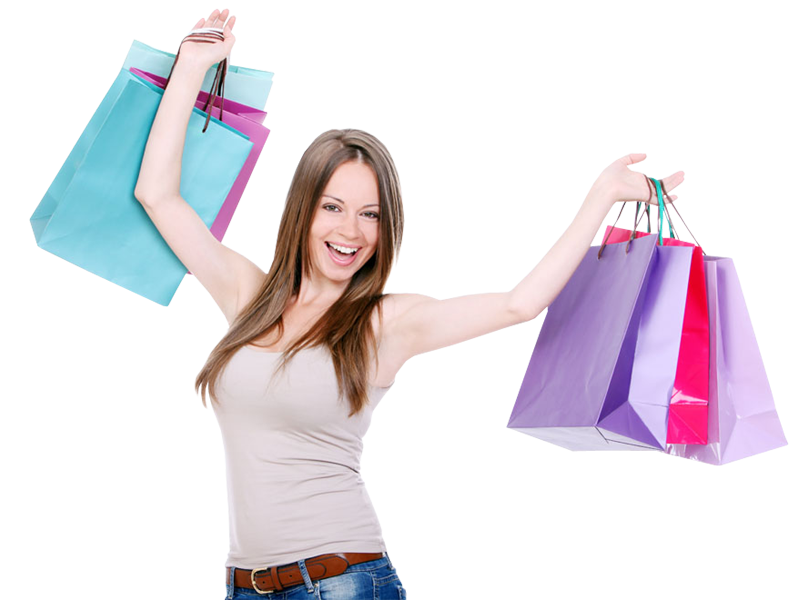 Beautiful Bag Girl Shopping Holding Png HD Free Download