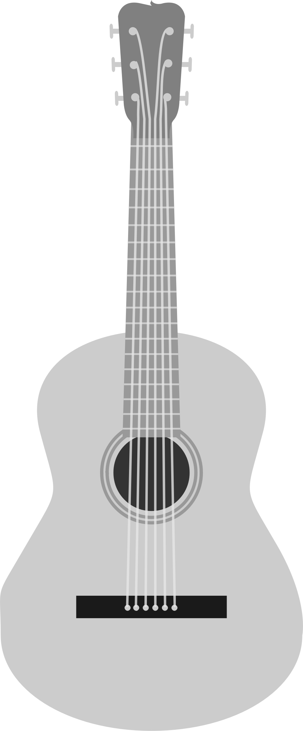Guitar Acoustic Vector Silver Png HD Free Download