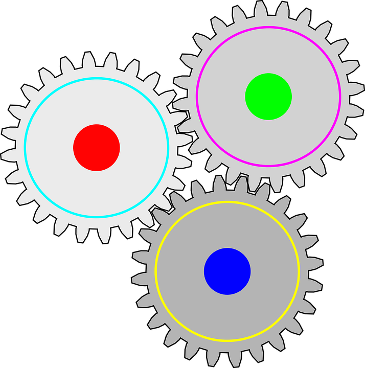 Silver Colorful Gears Png HD Free Download