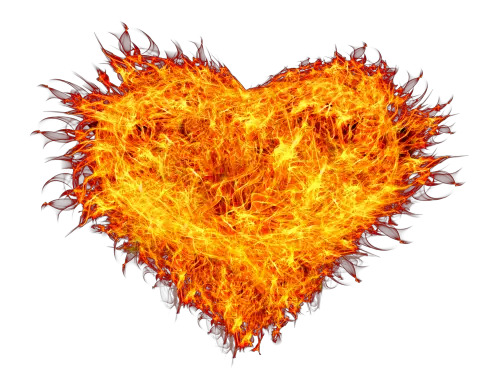 Fire Heart Vector Flame Burning Png HD Free Download