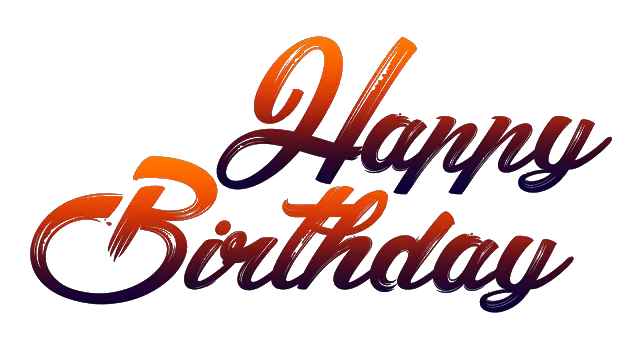 Gradient Text Birthday Font Png HD Free Download