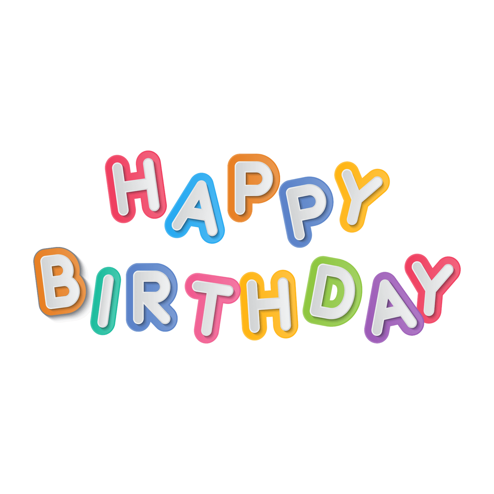 Text Birthday Colorful Png HD Free Download