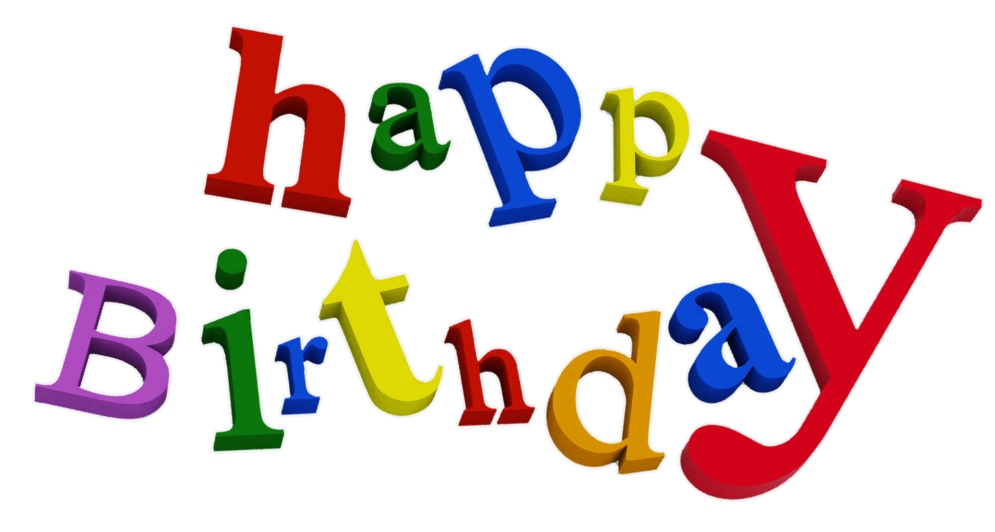 Text Birthday Colorful Happy Png HD Free Download