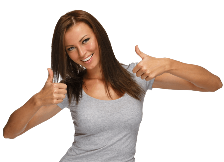 Up Woman Young Fit Thumbs Png HD Free Download