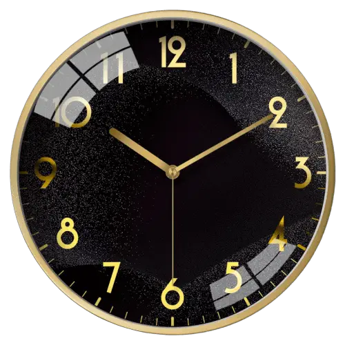 Wall Golden Black Clock Transparent Png HD Free Download