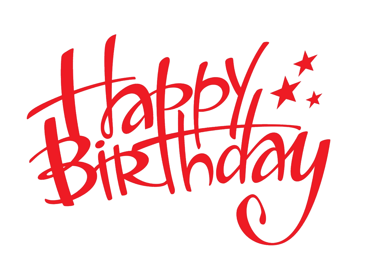 Text Birthday Red Png HD Free Download