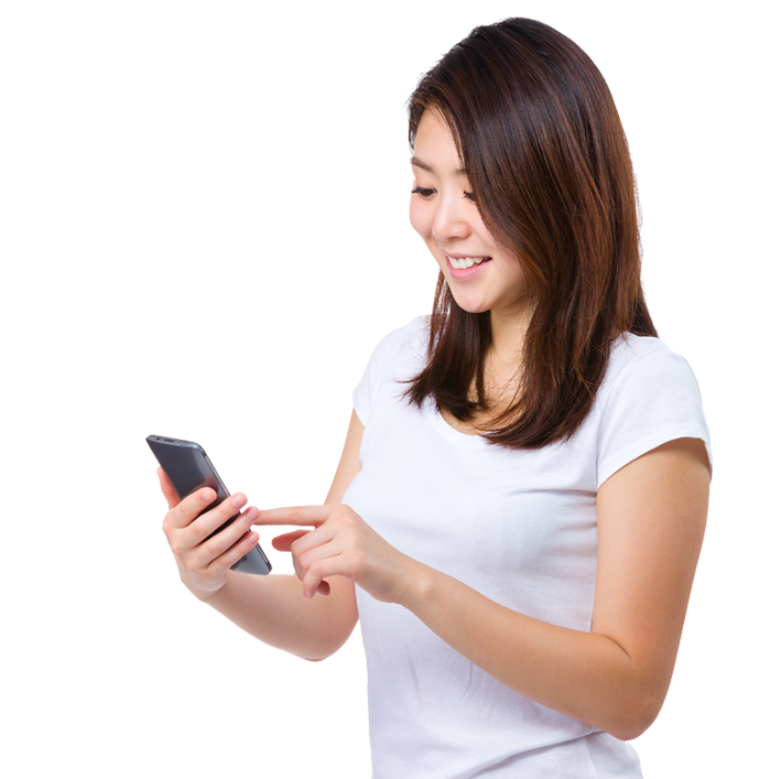 Mobile Using Girl Happy Phone Png HD Free Download