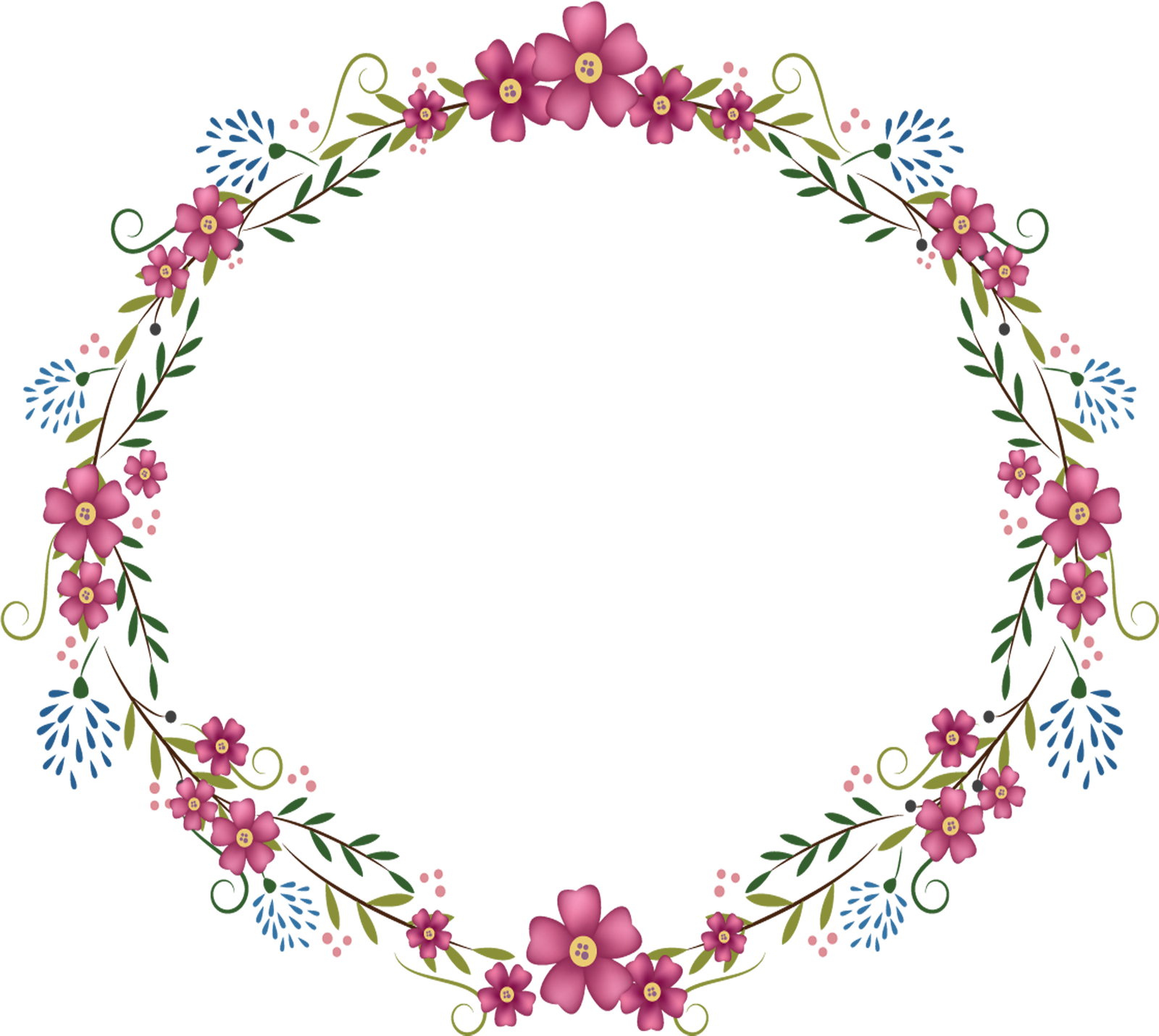 Floral Circle Border Blooming Png HD Free Download