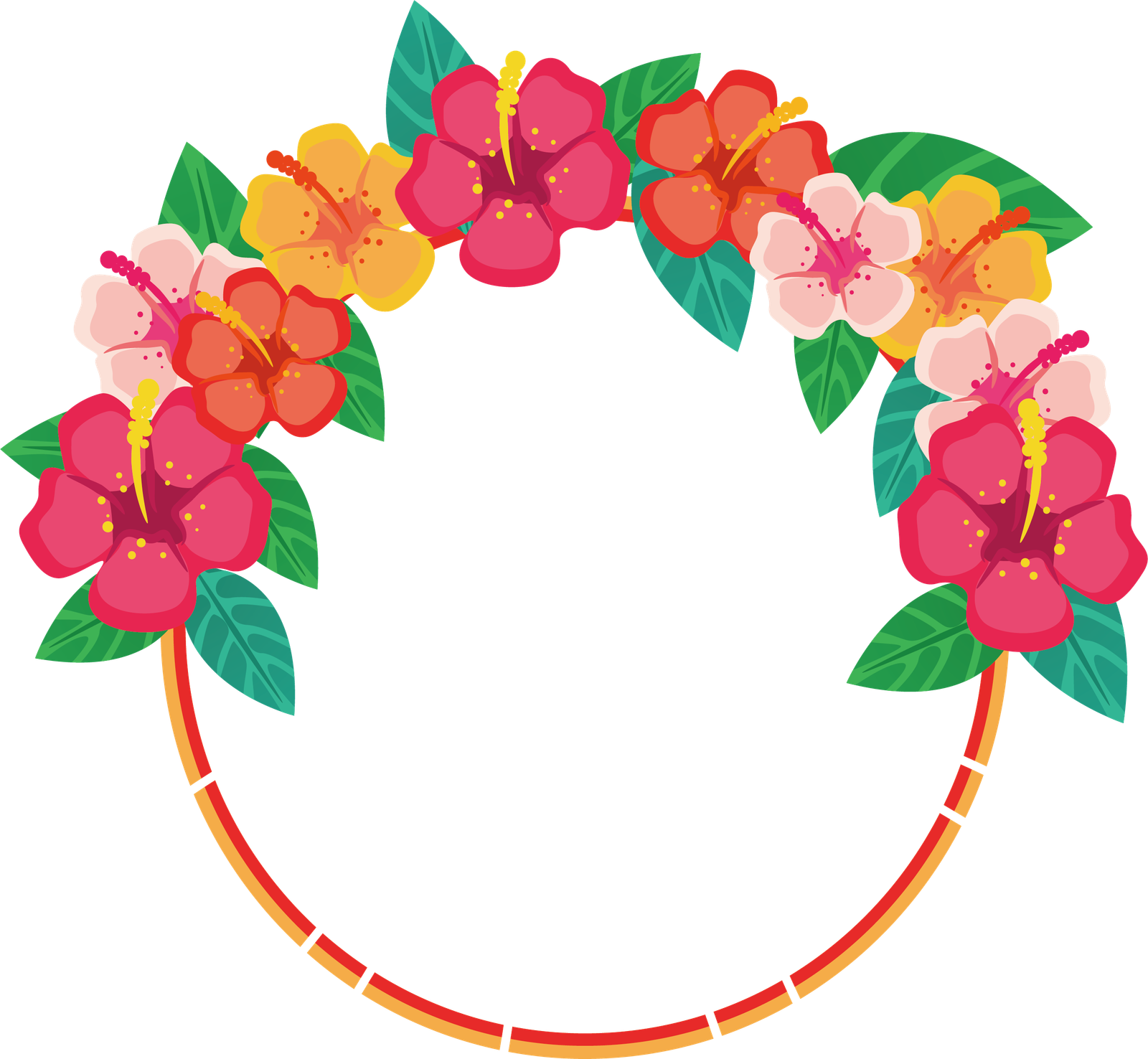 Floral Circle Border Blooming Png HD Free Download