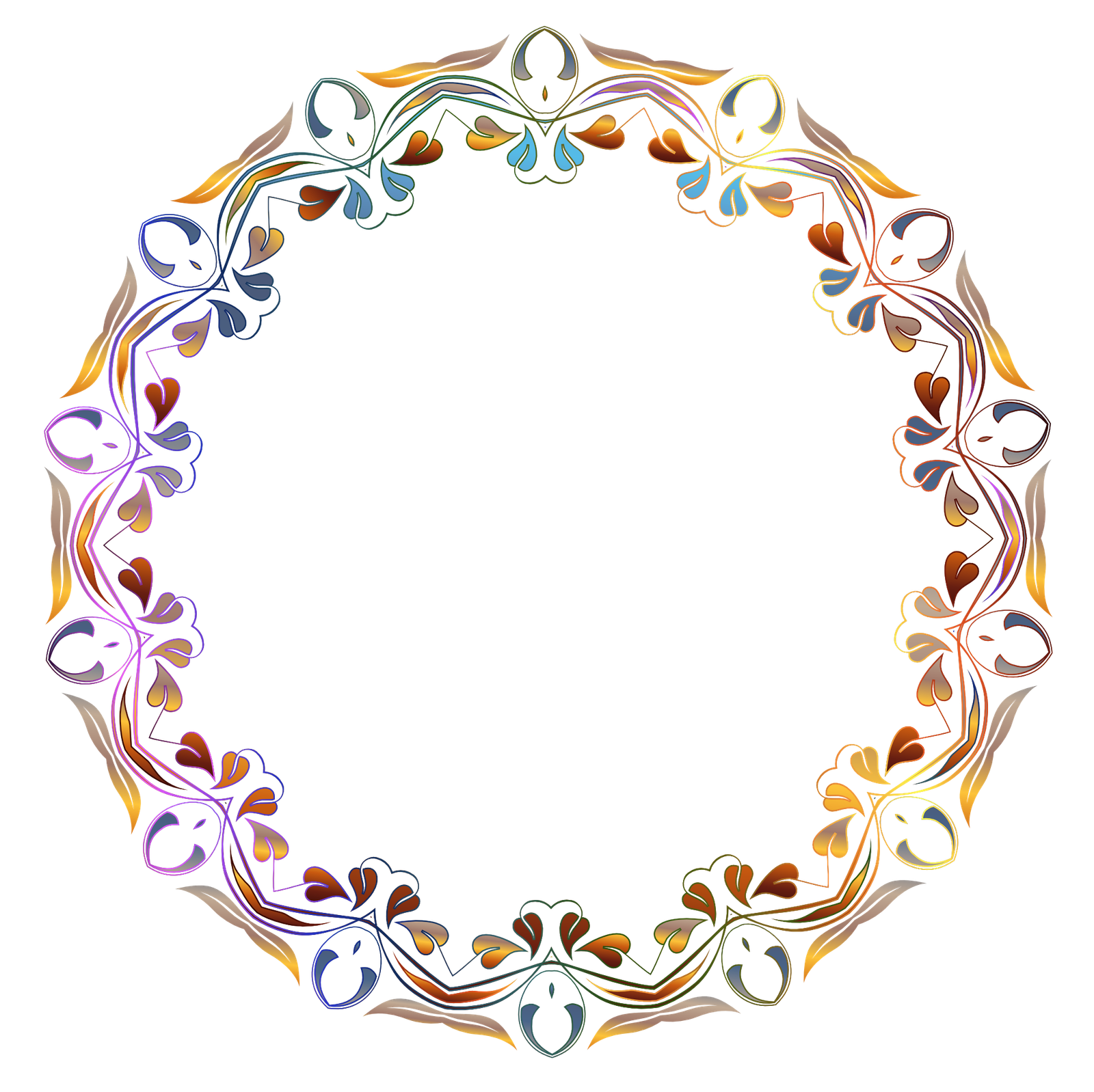 Floral Border Circle Botanical Frame Png HD Free Download