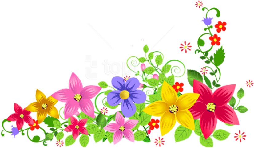 Floral Corner Decoration Png HD Free Download