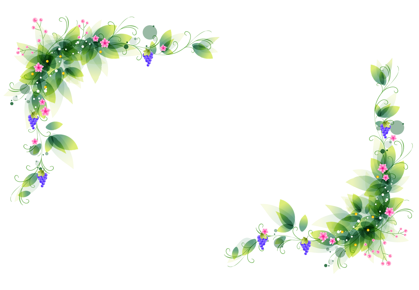 Floral Corner Decoration Png HD Free Download