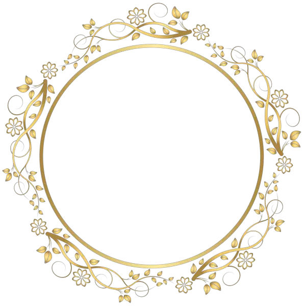 Floral Golden Circle Border Png HD Free Download