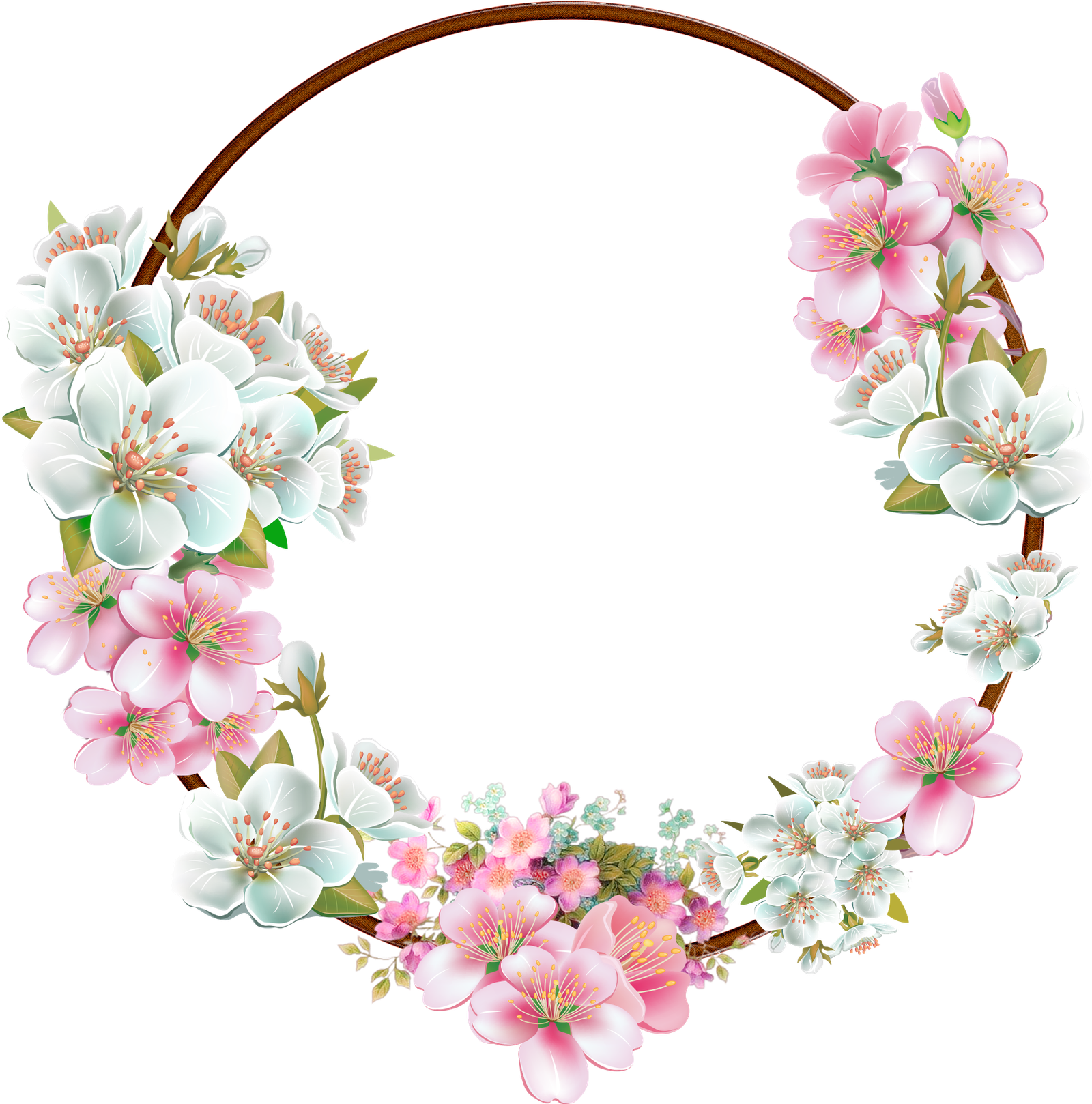Pink Floral Border Png HD Free Download