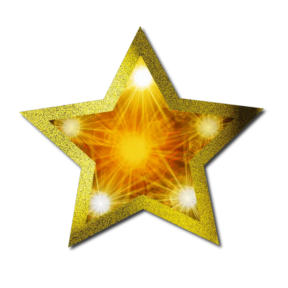 Star Glitter Gold Png HD Free Download