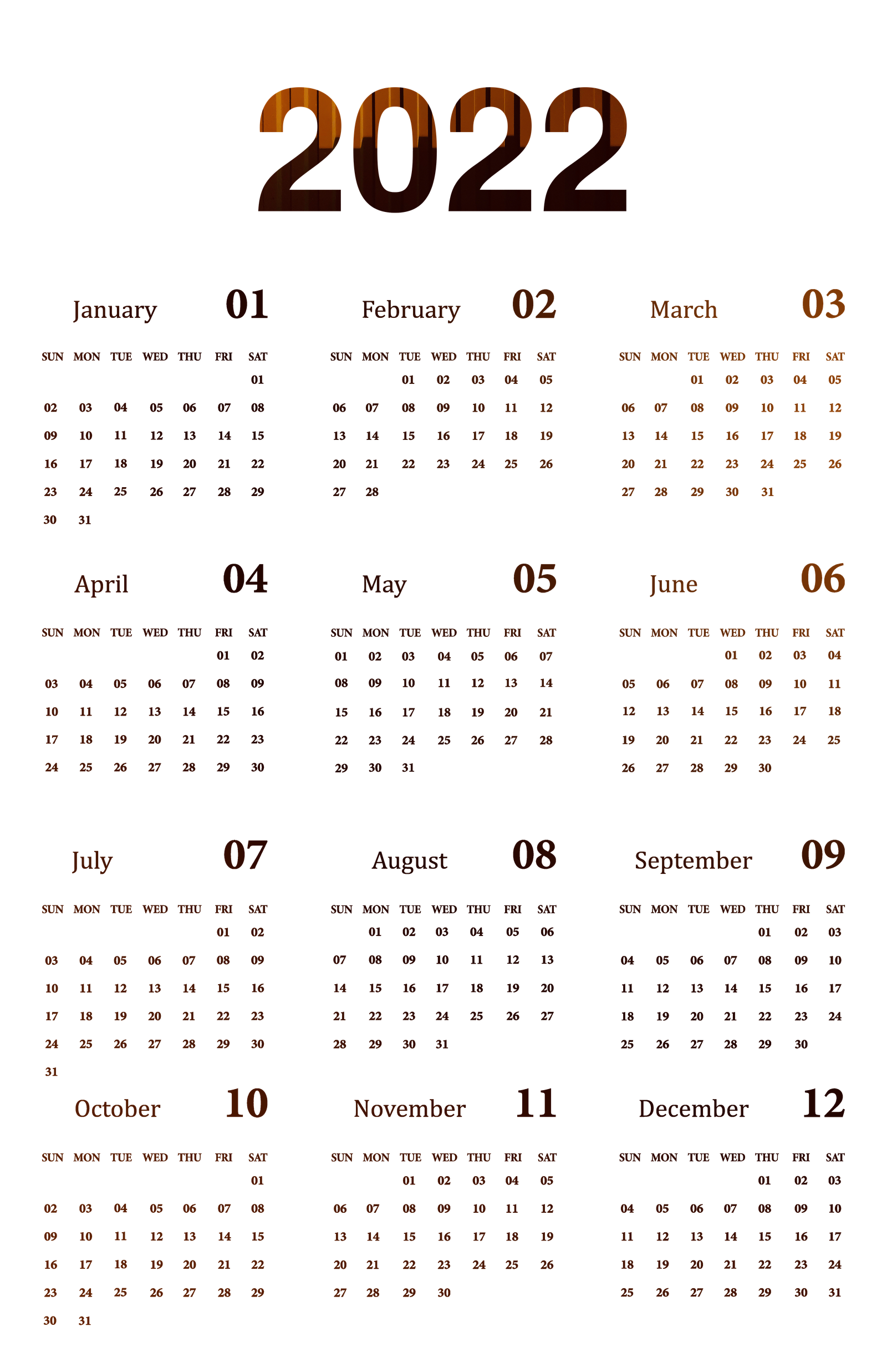 Calendar 2022 Year Png HD Free Download