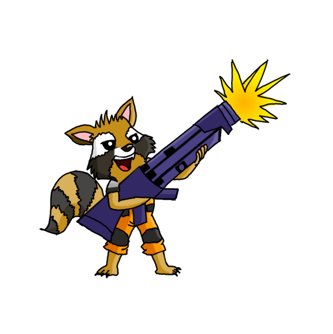 Raccoon Cartoon Rocket Png HD Free Download