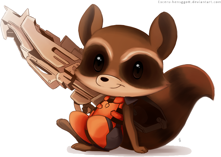 Raccoon Cartoon Rocket Png HD Free Download