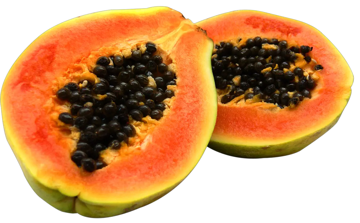 Papaya Picture Organic Half Transparent Png HD Free Download