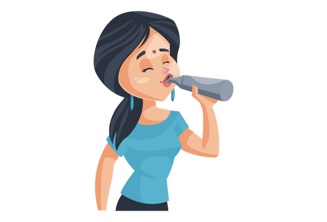 Pic Girl Vector Drinking Young Png HD Free Download