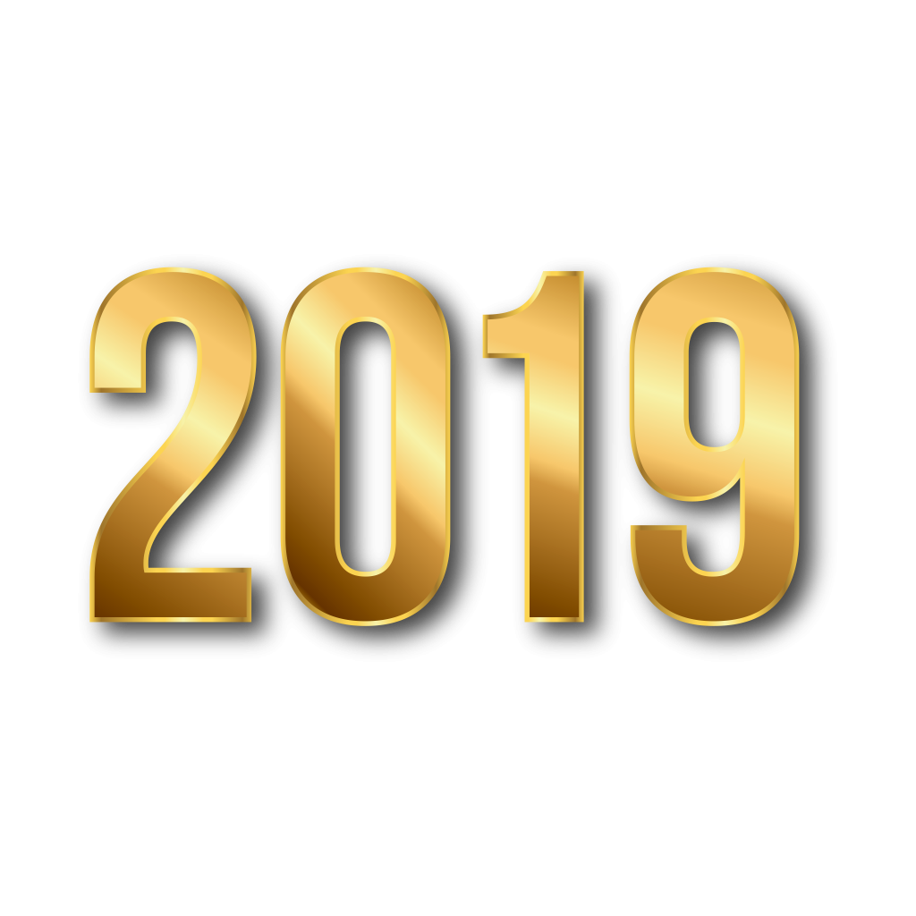 2019 New Year Gold PNG Image HD Free Download