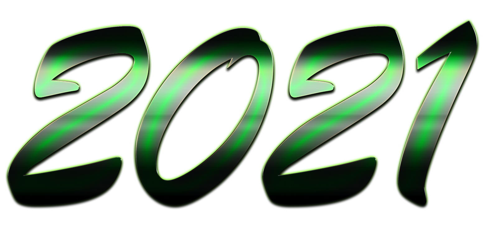 2021 Black And Green Happy New Year Picture  HD Free Download