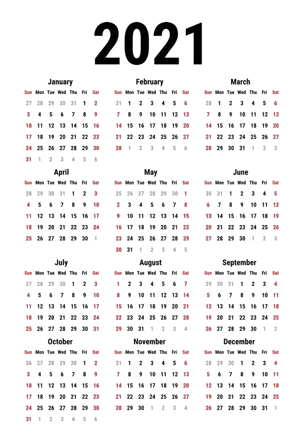 2021 Black Calendar PNG Clipart  HD Free Download