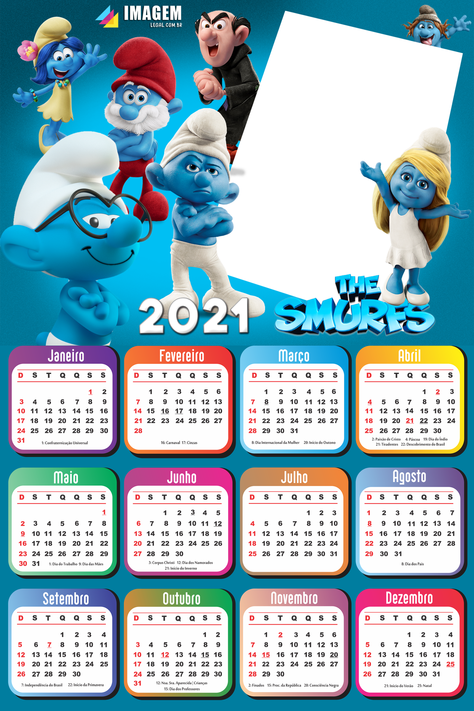 The Smurfs 2021 Calendar PNG Image  HD Free Download