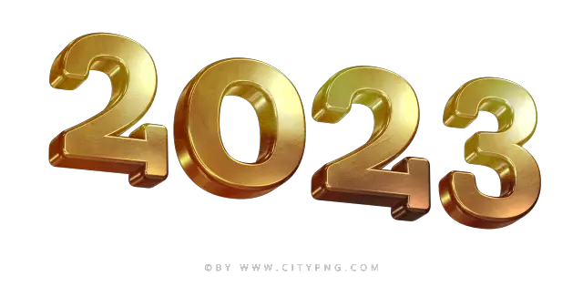 2023 Happy New Year Gold Logo PNG  HD Free Download