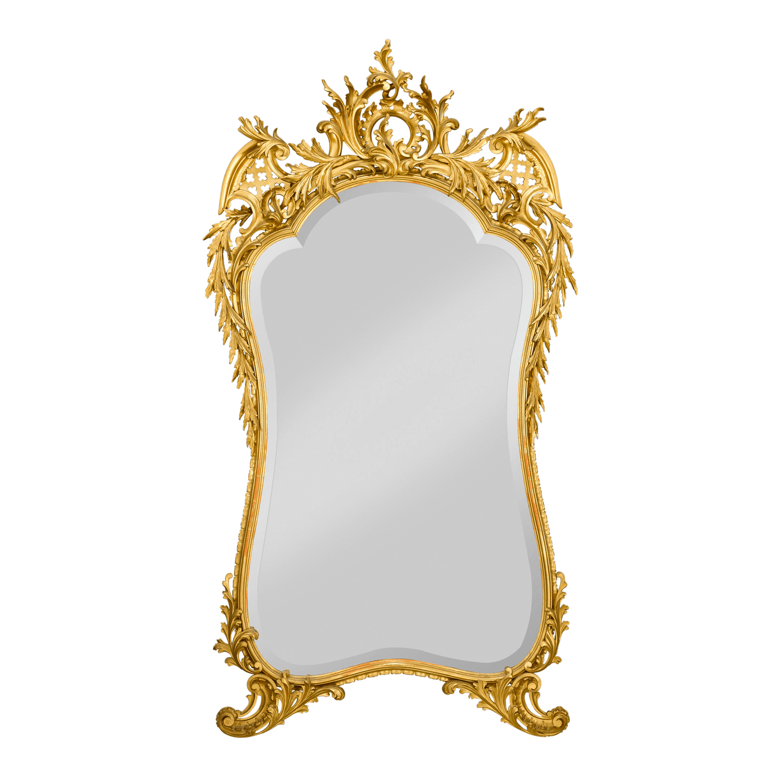 Antique Mirror French Gold Leaf Beveled Glass Rococo  HD Free Download