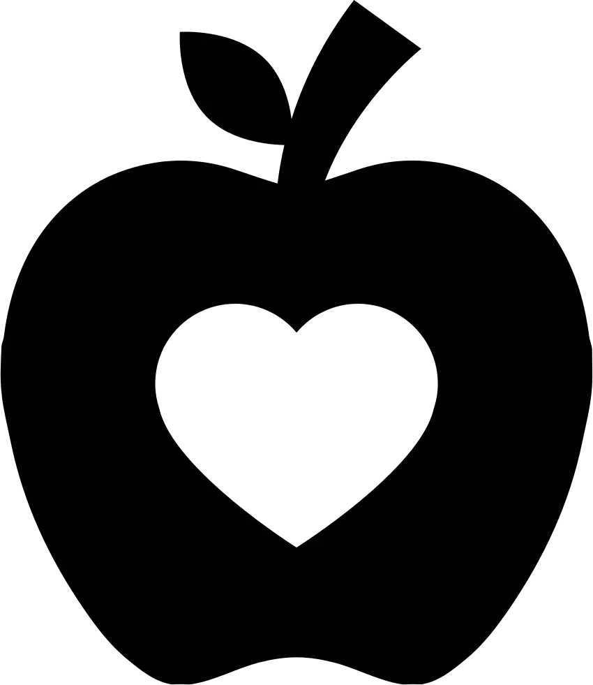 Apple Silhouette With Heart Shape Svg PNG Icon  HD Free Download