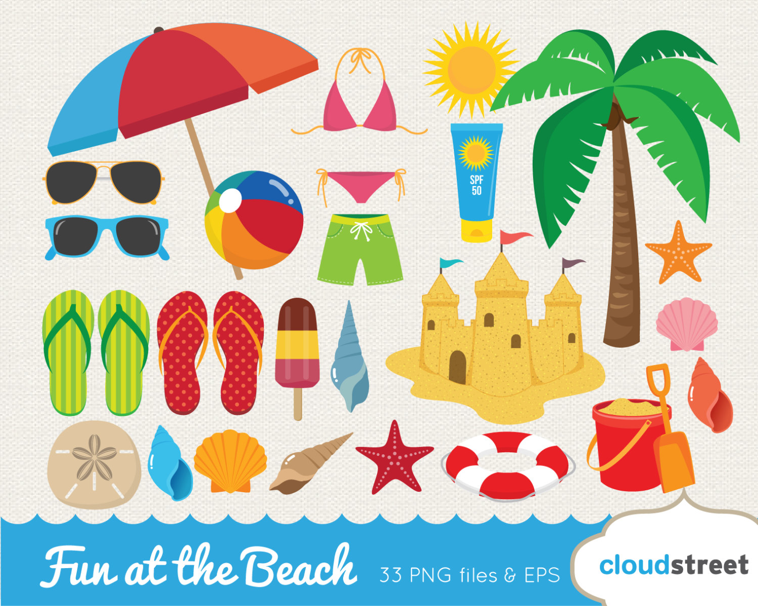 Beach Clipart Beach Items Clipart Clip Art  HD Free Download