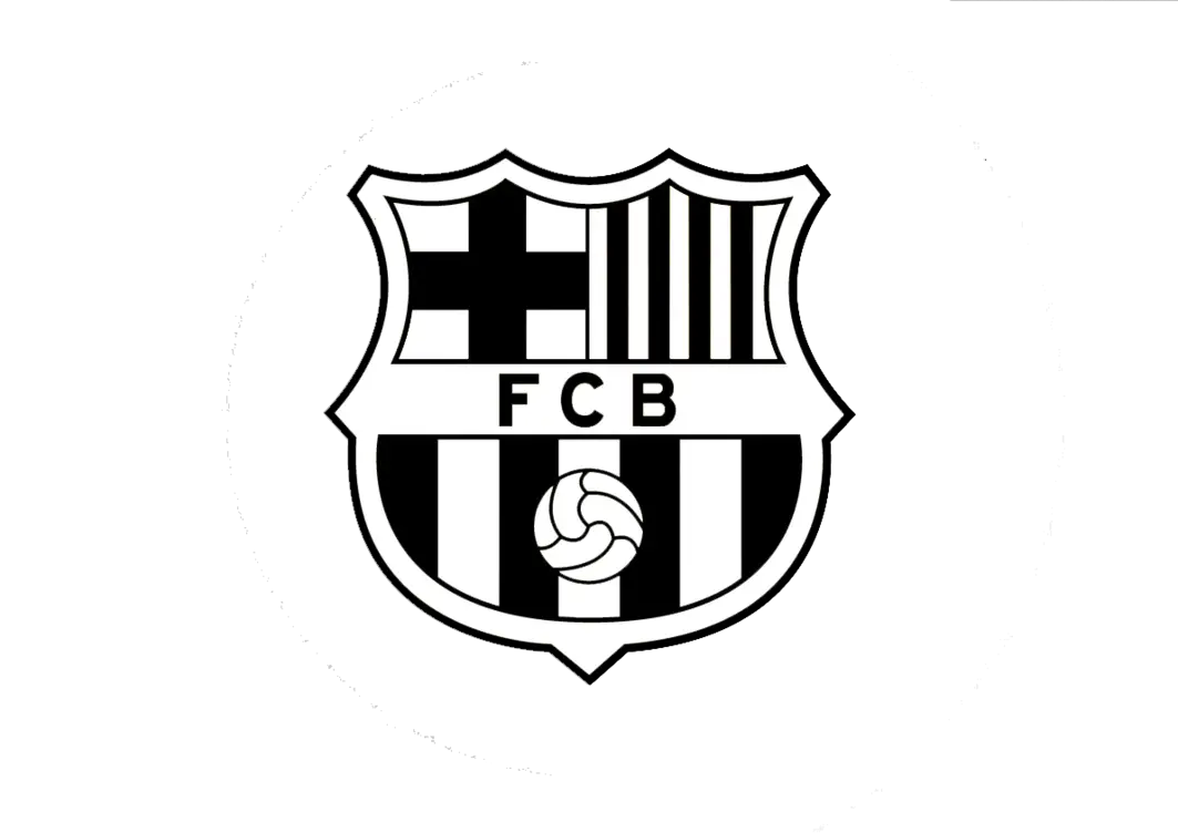 Black And White Fc Barcelona Symbol PNG Logo  HD Free Download