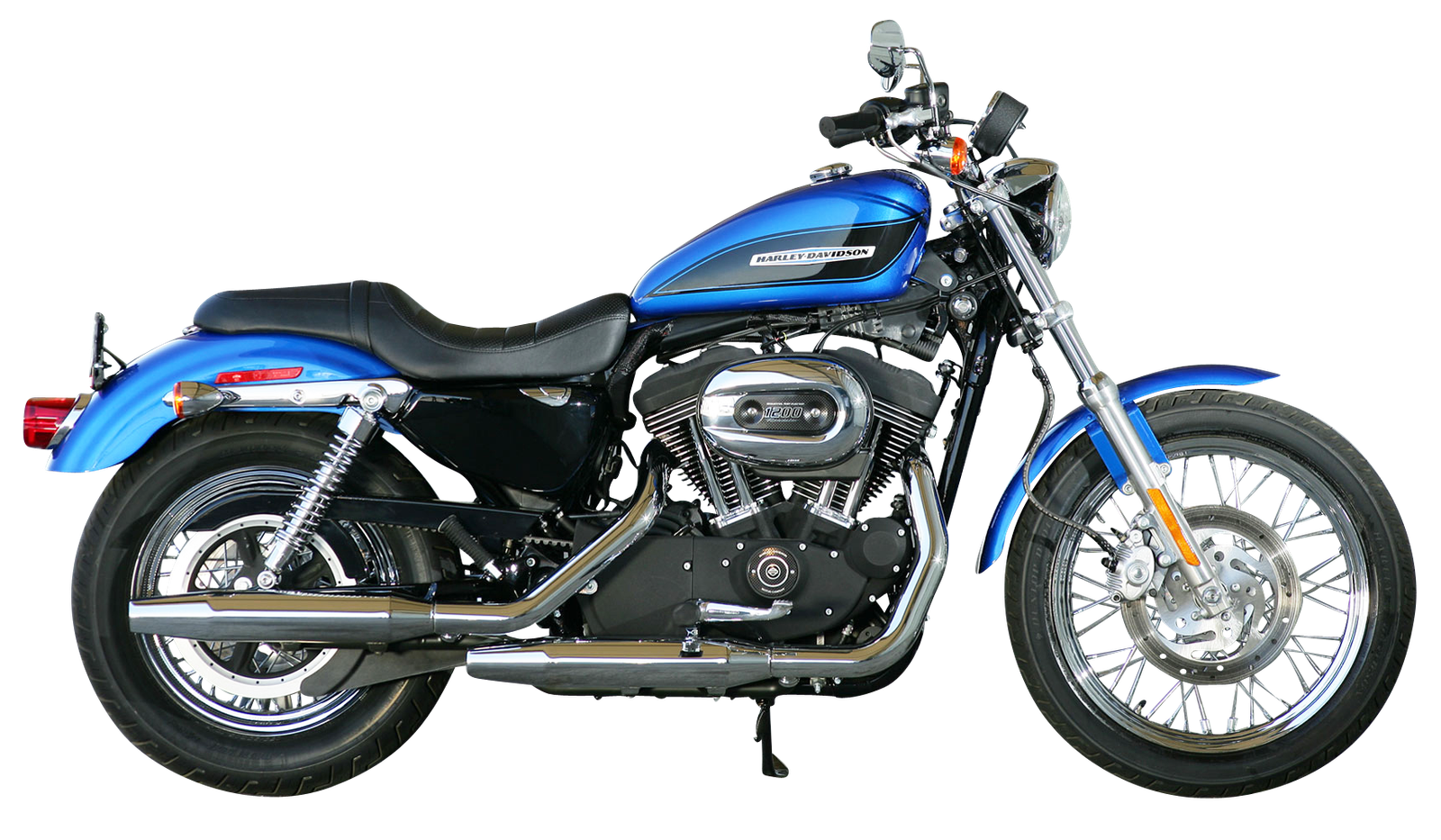 Blue Harley Davidson Motorcycle Bike Side View PNG Image  HD Free Download