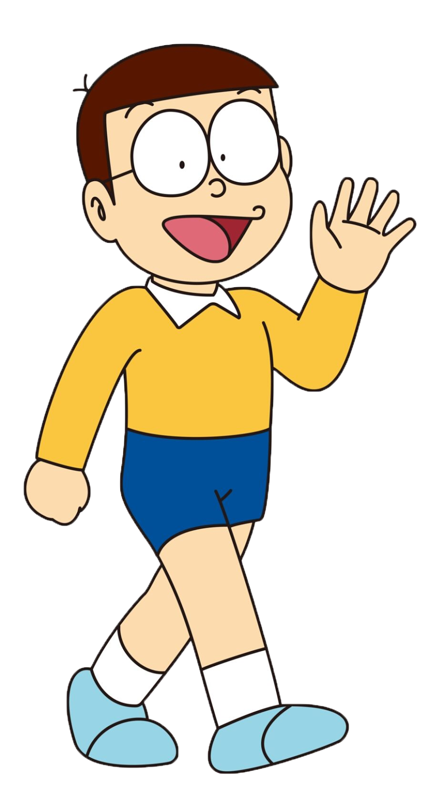 Nobita Doraemon In Short Shorts Say Hello Hands Cartoon Characters Doraemon   HD Free Download