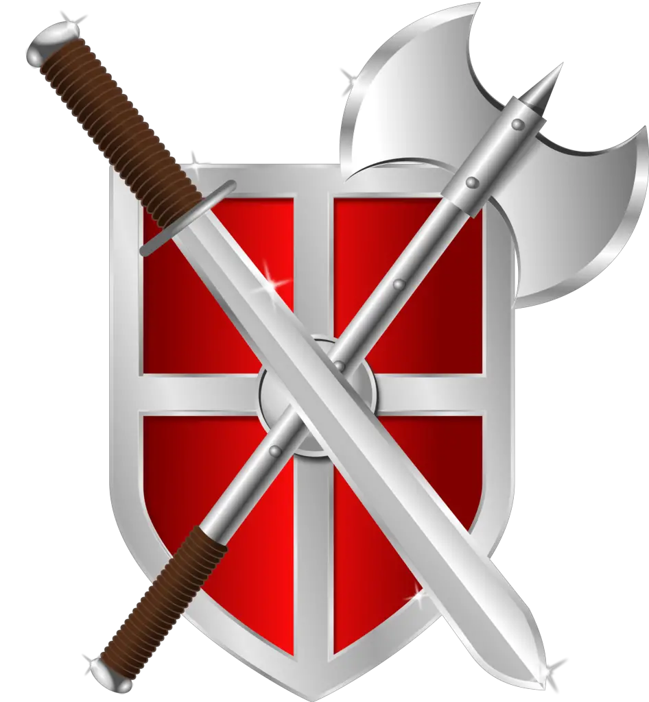 Transparent Sword And Axe Battle Shield Logo PNG  HD Free Download