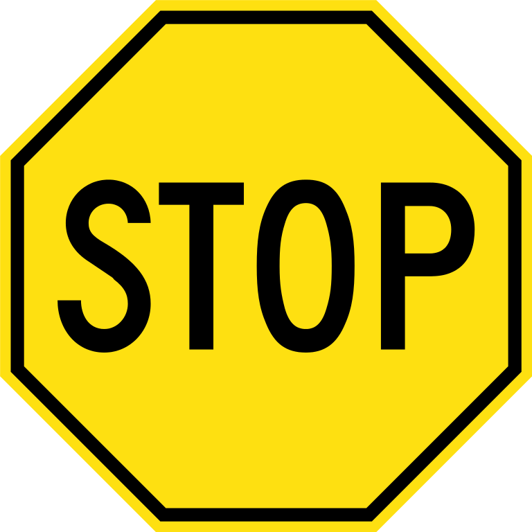 Yellow Stop Sign Black Border PNG Transparent  HD Free Download